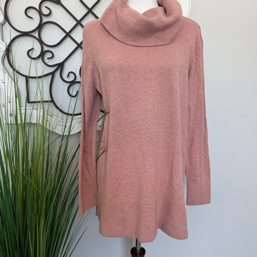 LOFT Size XL Blush Pink Cowl Neck Sweater